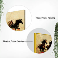 Abstract Running Wild Horses Canvas Painting