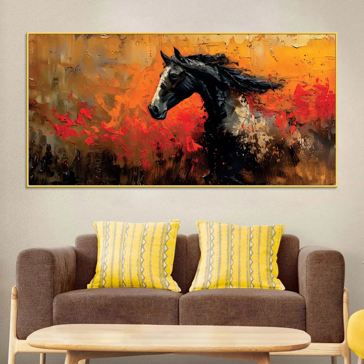 Abstract Splash Horse Canvas Painting for Home