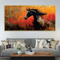 Abstract Splash Horse Canvas Painting for Home