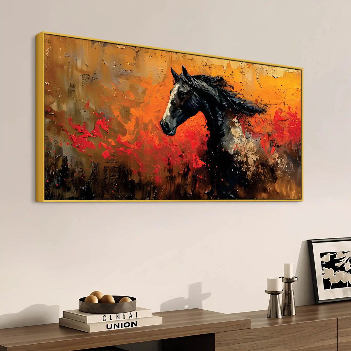 Abstract Splash Horse Canvas Painting for Home