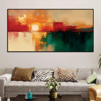 Abstract Sunset Canvas Wall Painting for Modern Living Room Décor
