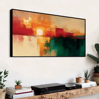 Abstract Sunset Canvas Wall Painting for Modern Living Room Décor