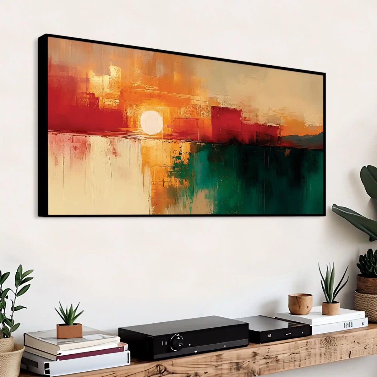 Abstract Sunset Canvas Wall Painting for Modern Living Room Décor