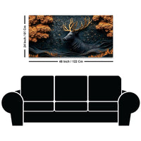 Abstract Textured Deer Canvas Painting for Living Room