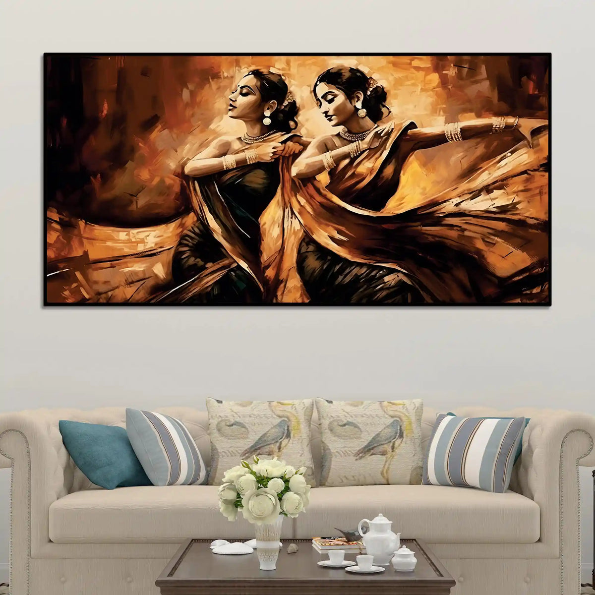 Abstract Traditional Indian Dance Canvas Wall Art Painting