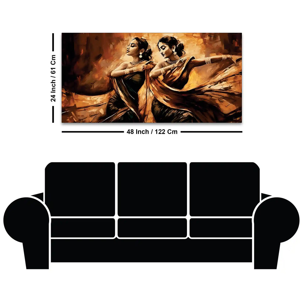 Abstract Traditional Indian Dance Canvas Wall Art Painting
