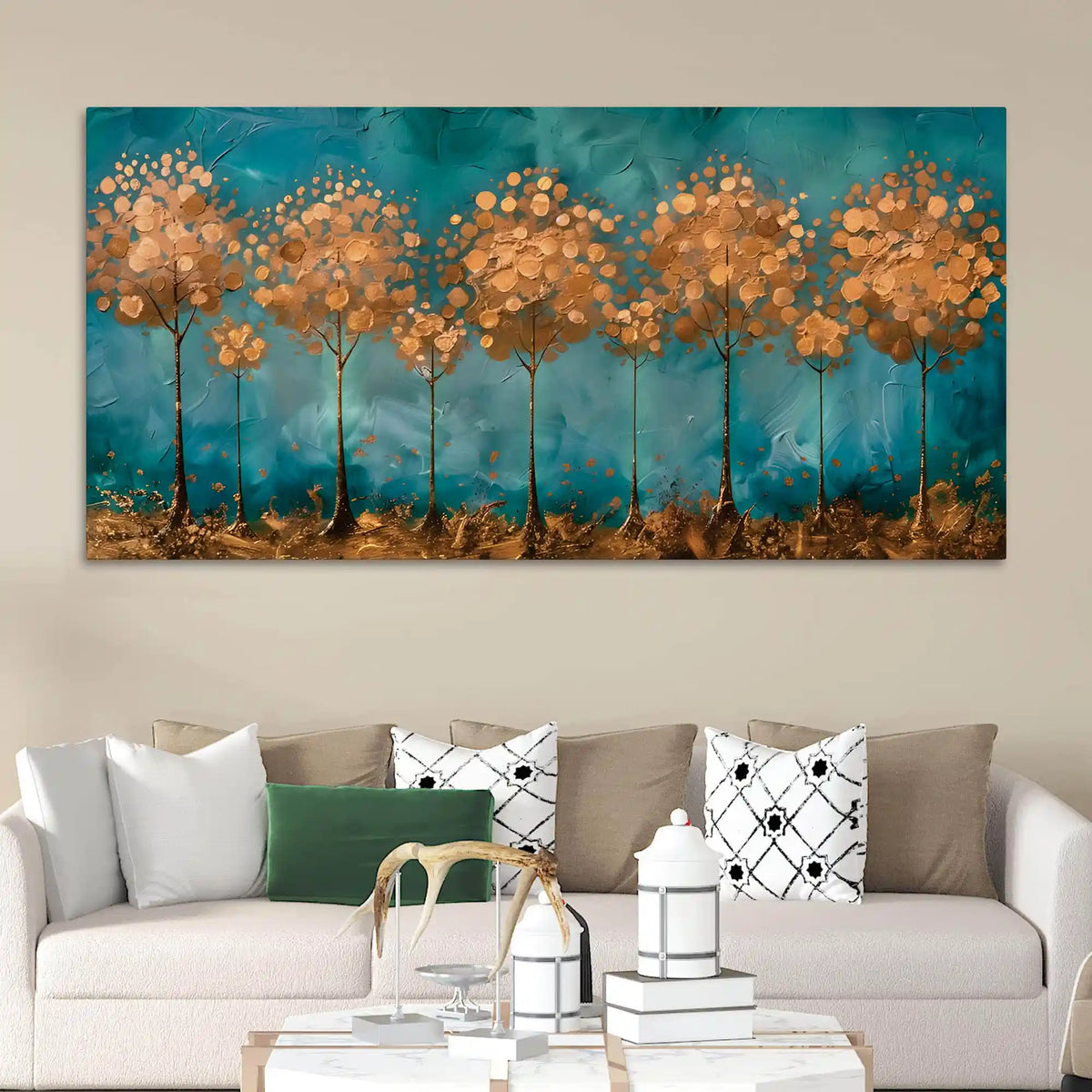 Abstract Tree Canvas Wall Art Painting for Living Room