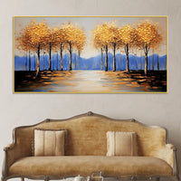 Abstract Trees Pathway Canvas Wall Art Painting for Home Decor