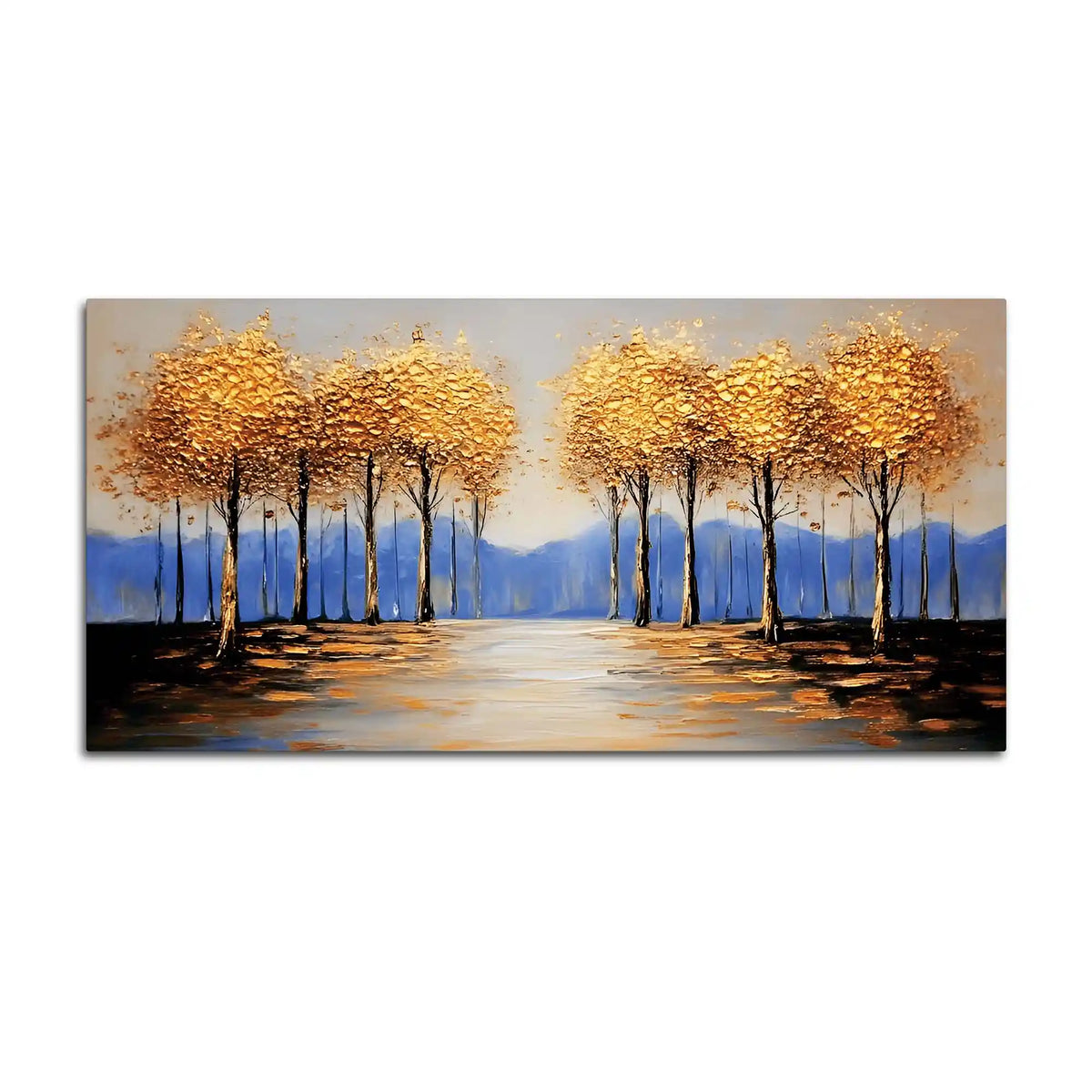 Abstract Trees Pathway Canvas Wall Art Painting for Home Decor