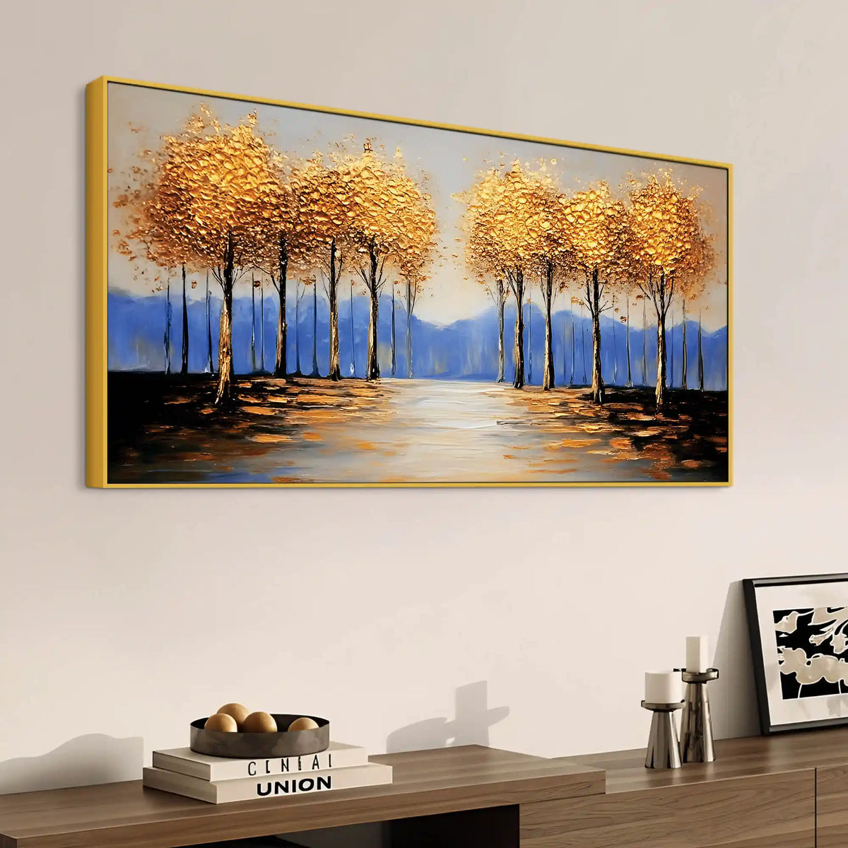 Abstract Trees Pathway Canvas Wall Art Painting for Home Decor