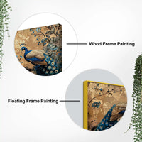 Abstract Twin Peacock Canvas Wall Art Floral Luxury Painting for Home Interiors