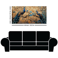 Abstract Twin Peacock Canvas Wall Art Floral Luxury Painting for Home Interiors
