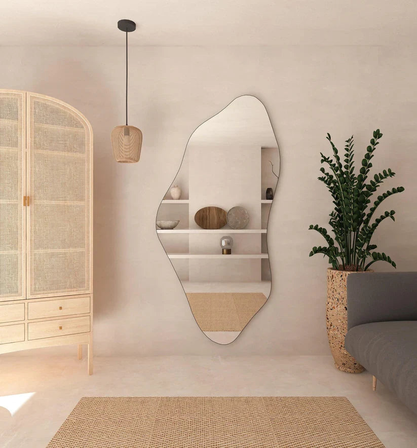 Abstract Wall Mirror in Flowing Shape Design