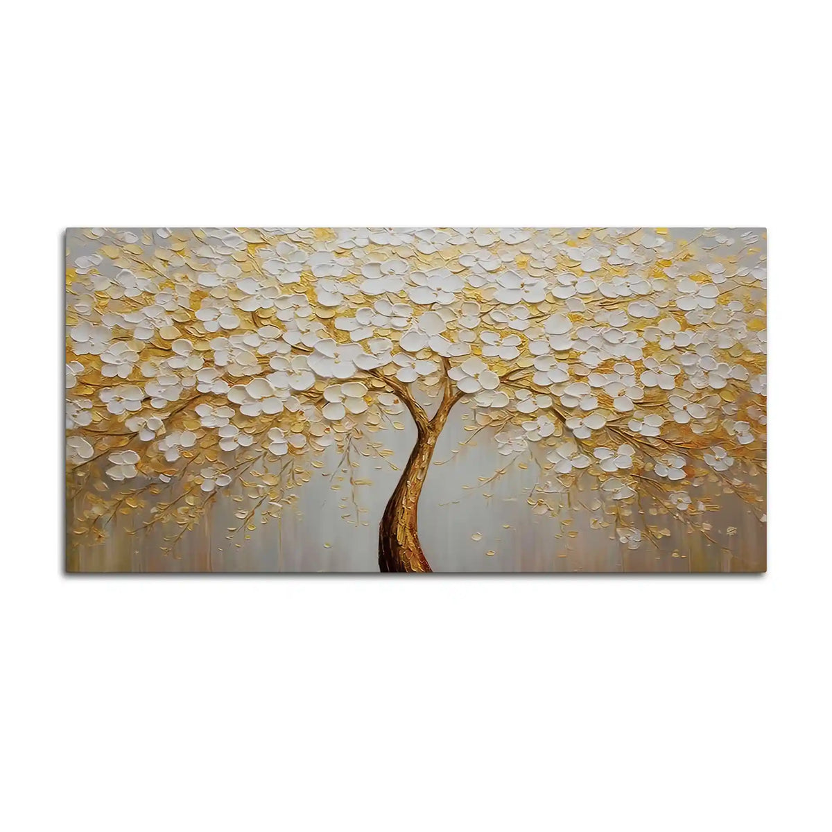 Abstract White Blossom Tree Wall Art Canvas Painting for Home Decor