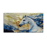 Abstract White Horse Canvas Painting