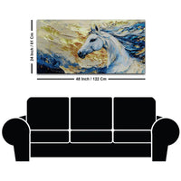 Abstract White Horse Canvas Painting
