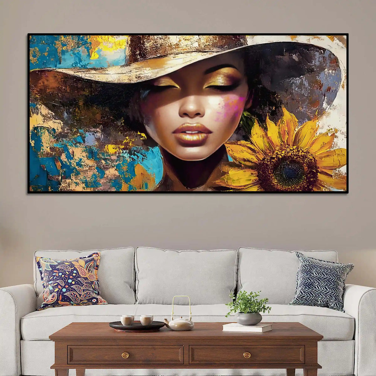 Abstract Woman Face Canvas Painting for Home & Office Décor