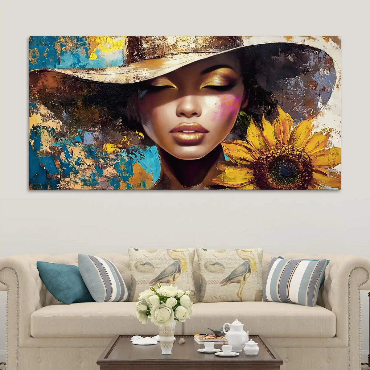 Abstract Woman Face Canvas Painting for Home & Office Décor