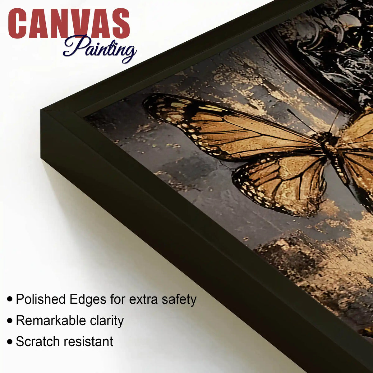 Abstract Woman Face Canvas Wall Painting with Butterflies Luxury Wall Art Home Decor