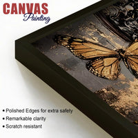 Abstract Woman Face Canvas Wall Painting with Butterflies Luxury Wall Art Home Decor