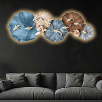 Aesthetic Golden Koi Lily Pads Crystal Glass Backlit LED Wall Art