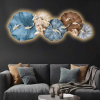 Aesthetic Golden Koi Lily Pads Crystal Glass Backlit LED Wall Art