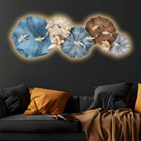 Aesthetic Golden Koi Lily Pads Crystal Glass Backlit LED Wall Art