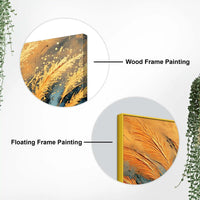 Aesthetic Golden Wheat Feather Abstract Canvas Wall Painting