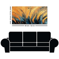 Aesthetic Golden Wheat Feather Abstract Canvas Wall Painting