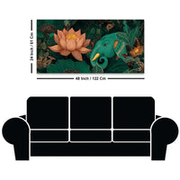 Alluring Elephant and Lotus In Deep Nature Canvas Wall Painting