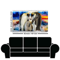 Animal Wall Painting of Penguins Set of Five Pieces