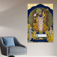 Antique Lord Shrinathji Pichwai Styled Canvas Wall Painting