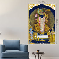 Antique Lord Shrinathji Pichwai Styled Canvas Wall Painting