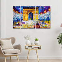 Arc de Triomphe Canvas Wall Painting Set of Five