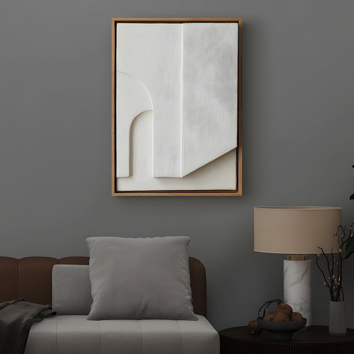 Arch Motif and Natural Finish 3D Wall Art Home Decor