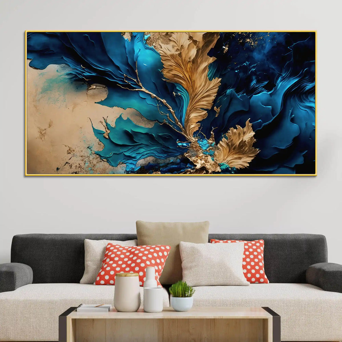 Artistic Abstract Canvas Painting for Elegant Living Room