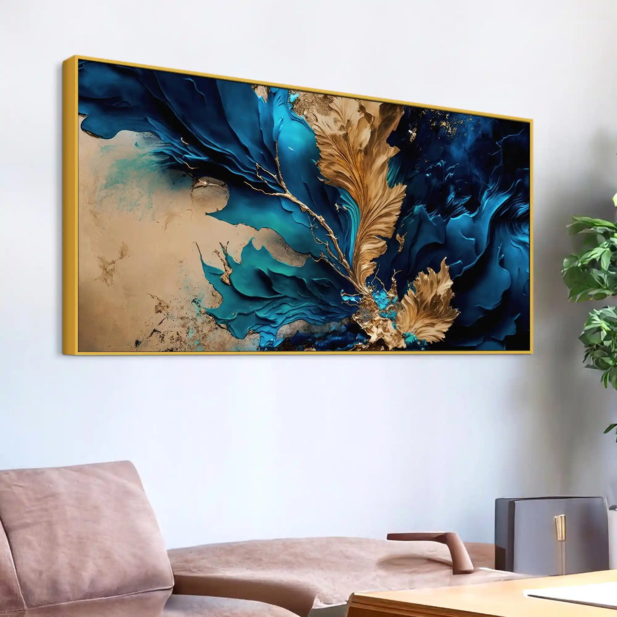 Artistic Abstract Canvas Painting for Elegant Living Room