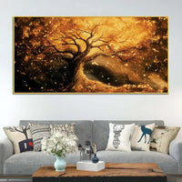 Artistic Abstract Glowing Tree Canvas Wall Art Painting