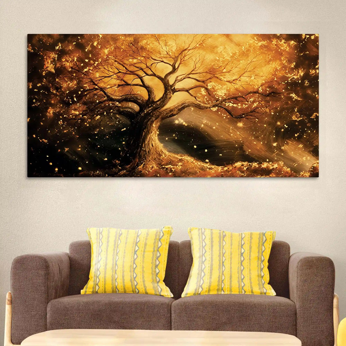 Artistic Abstract Glowing Tree Canvas Wall Art Painting