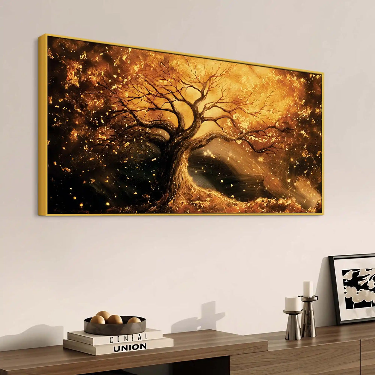 Artistic Abstract Glowing Tree Canvas Wall Art Painting