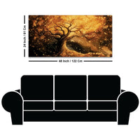 Artistic Abstract Glowing Tree Canvas Wall Art Painting