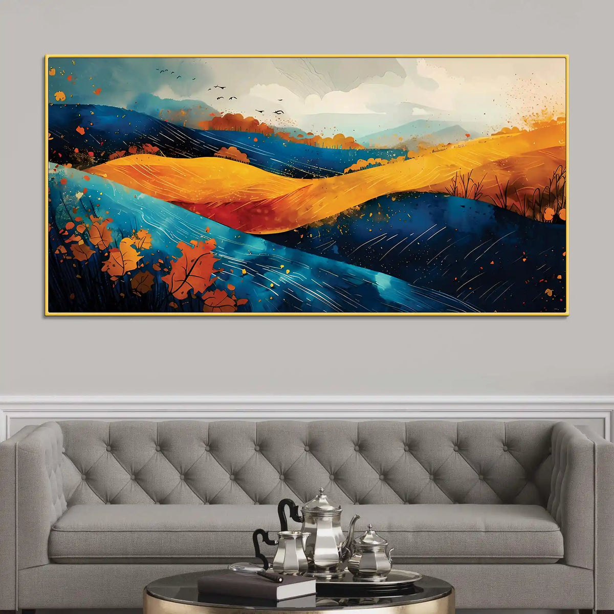 Artistic Abstract Hills Canvas Wall Art Painting for Home Decoration