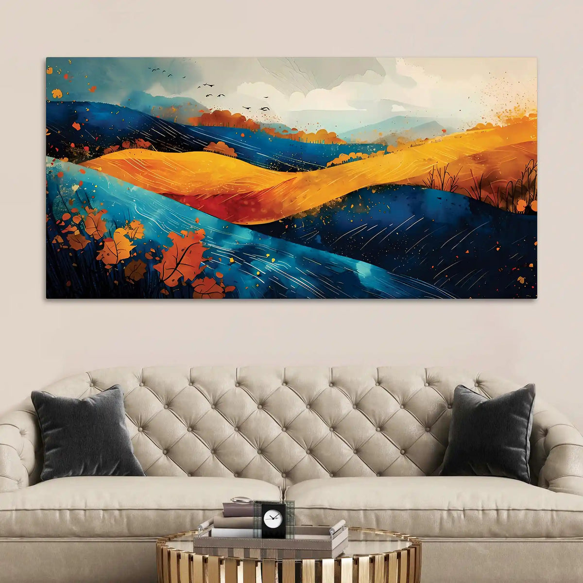 Artistic Abstract Hills Canvas Wall Art Painting for Home Decoration