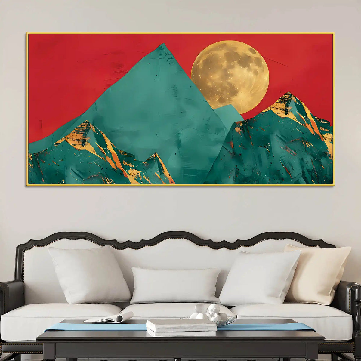 Artistic Abstract Moon Mountain Canvas Wall Art Painting