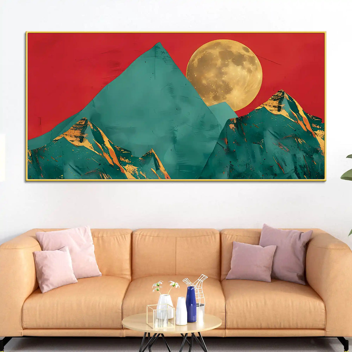 Artistic Abstract Moon Mountain Canvas Wall Art Painting