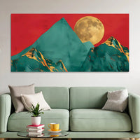 Artistic Abstract Moon Mountain Canvas Wall Art Painting