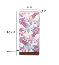 Artistic Birds Of Paradise Multicolor Printed Table Lamp with Wooden Finish Base