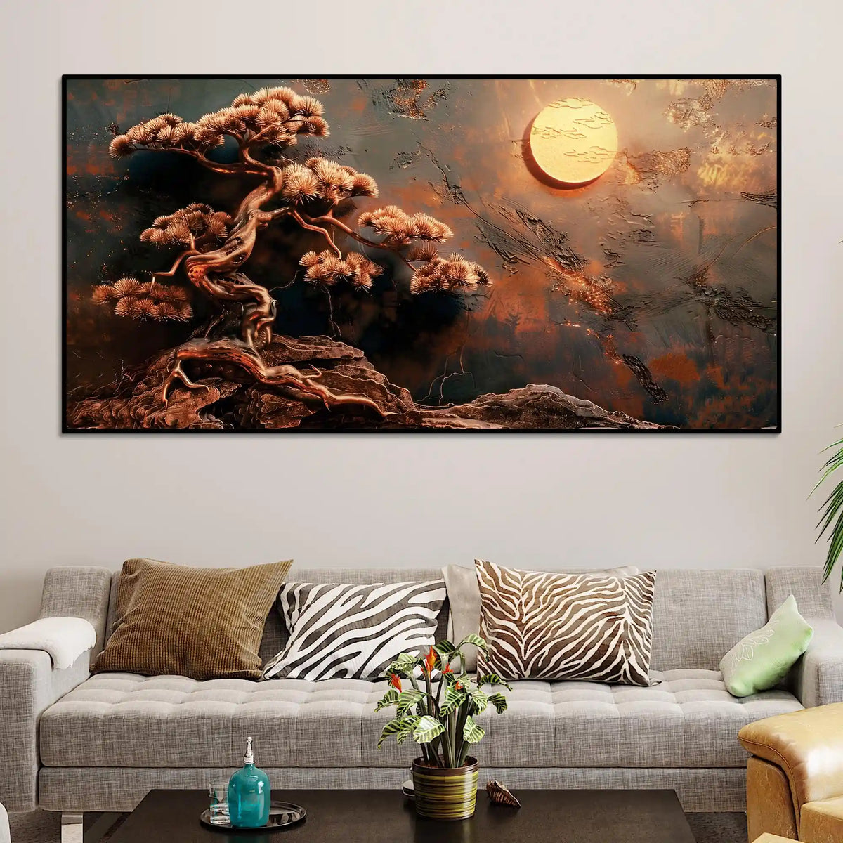 Artistic Bonsai Tree Canvas Abstract Painting