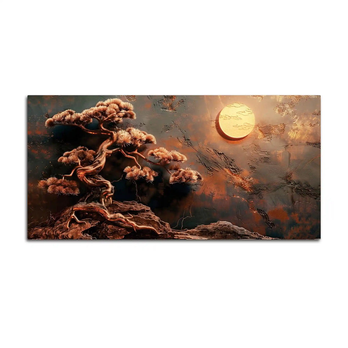 Artistic Bonsai Tree Canvas Abstract Painting