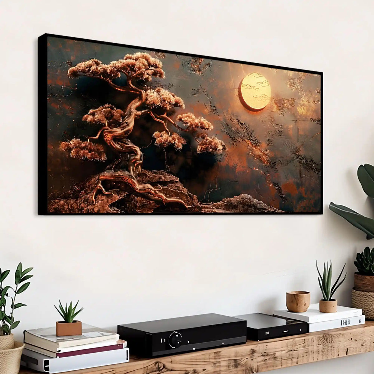 Artistic Bonsai Tree Canvas Abstract Painting